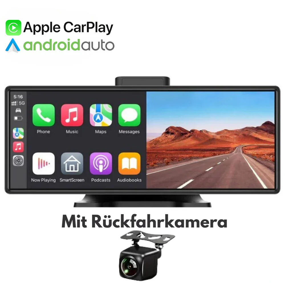 10.26” Smart Display Autoradio Apple CarPlay für jedes Auto (optional mit Rückfahrkamera)