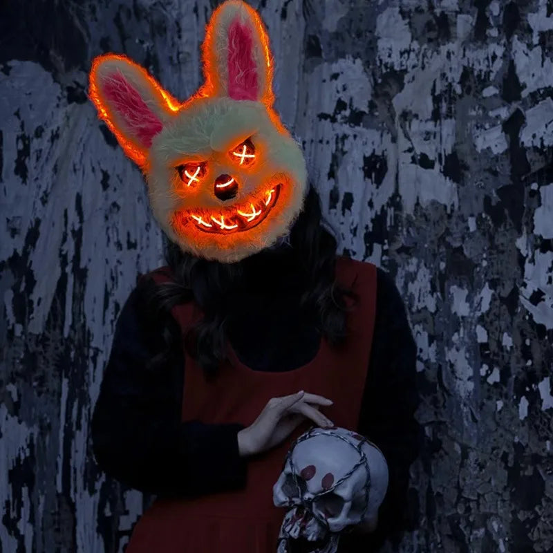 Gruselige Halloween Maske Leuchtend Hase oder Bär